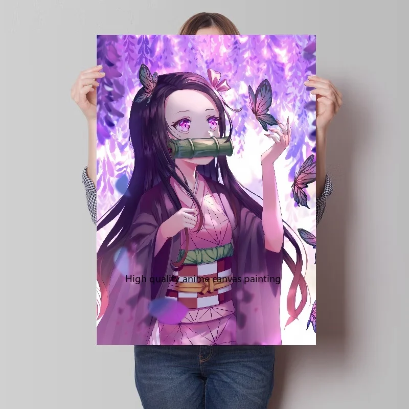 Anime Demon Slayer Kamado Nezuko Poster for Wall Art Decor Kimetsu No Yaiba Kawaii Picture Print Canvas Painting Home Room