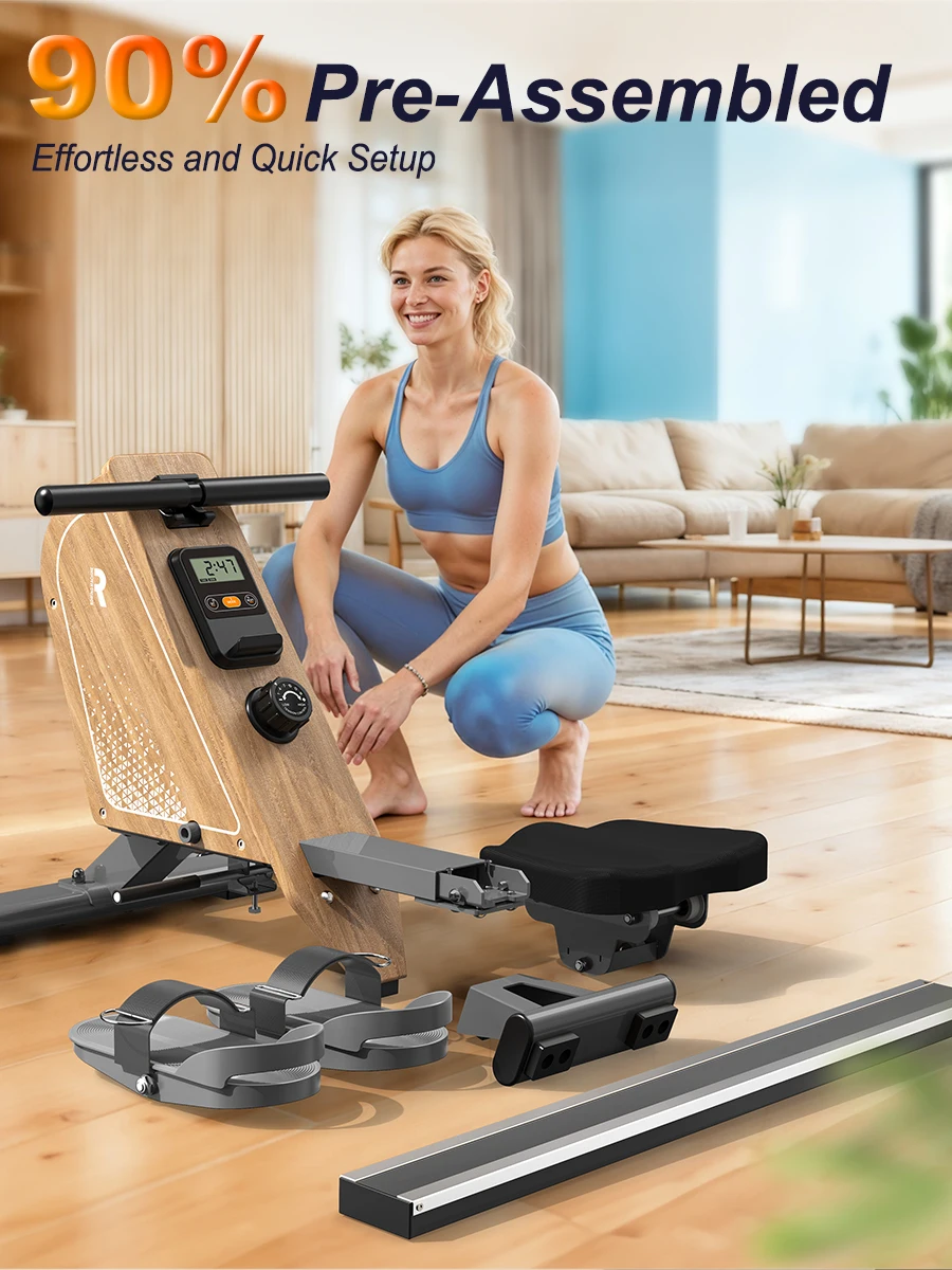 Heim-Rudergerät mit 16 Einstellbaren Magnetischen Widerstandsstufen, Bluetooth LCD-Display, 150KG Maximallast, Indoor-Fitness – Detail 9