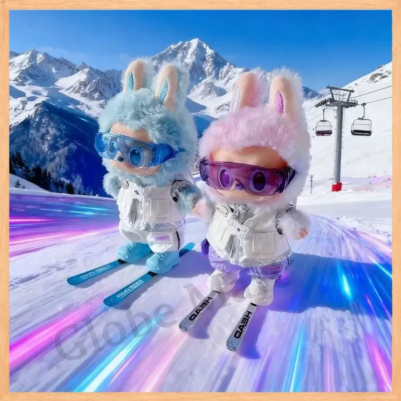 

Новая лыжная одежда для одежды Labubu, милый спортивный стиль, лыжный комплект из 4 предметов, одежда для кукол, модные аксессуары для кукол, подарок