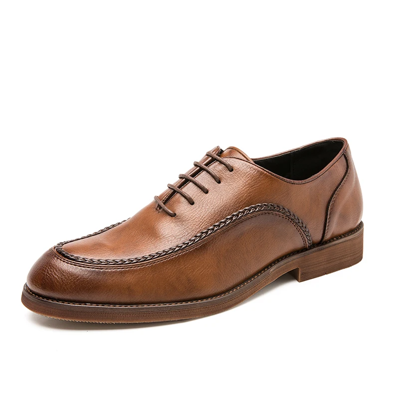 

Branded Men's Leather Shoes, Men's Casual Shoes, Lace-up Provocation Shoes, Business, Work, Office, Fall, Winter, Size 47