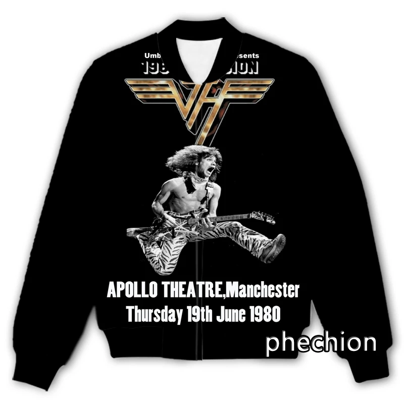 

phechion New Fashion Men/Women Van Halen Band 3D Printed Casual Jacket Novelty Streetwear Men Loose Sporting Jacket K12