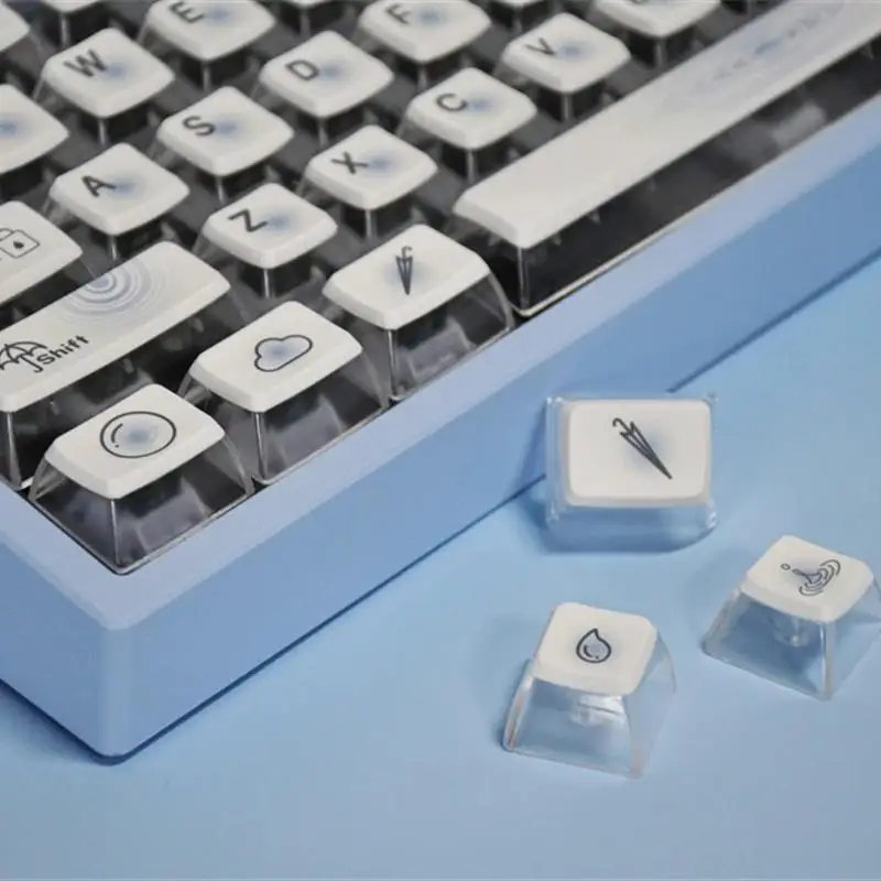 Xvx "Regendruppels" Vierzijdige Transparante Vijfzijdige Thermische Sublimatie Asa Hoogte 116 Sleutel Kleine Complete Set Keycaps