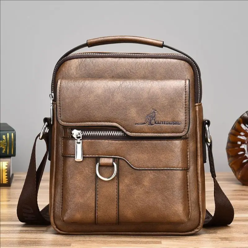 Luxury Brand Vintage Messenger Bag Men Leather Shoulder Bags For Men Small Crossbody Bag Male Side Bag Office Business Handbag