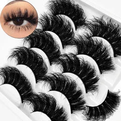 False Eyelashes Fluffy Lashes Cat-Eye Look 8D Volume Fake Eyelash Strips 5 Pairs Pack