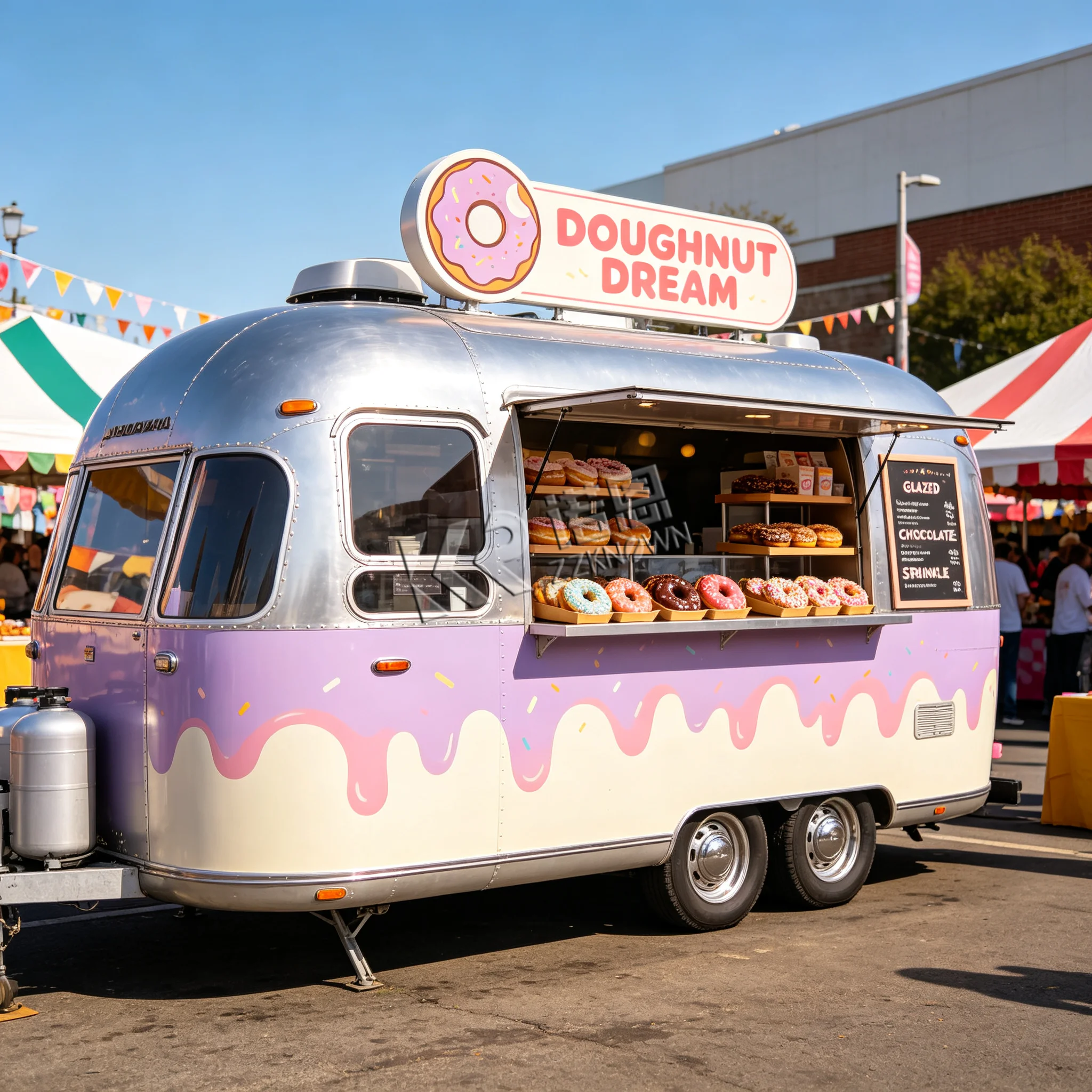 Customized Commercial High-quality Silver Dining Car Mirror Stainless Steel Mobile Food Catering Trailer Fast Food Truck