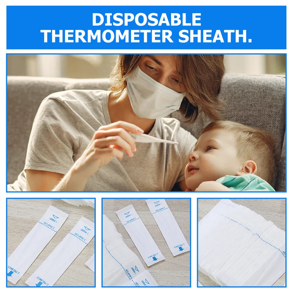 

300Pcs Thermometer Protective Covers Durable Material Perfect Workmanship Oral Underarm Rectal Use Thermometer