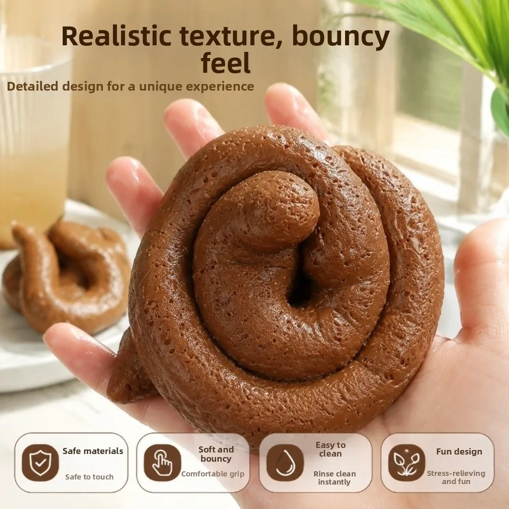 Creative Fake Poop Squeeze Soft Anxiety Relief TPR Fidget Comfortable Hand Relax Realistic Shit Squishy for Adults