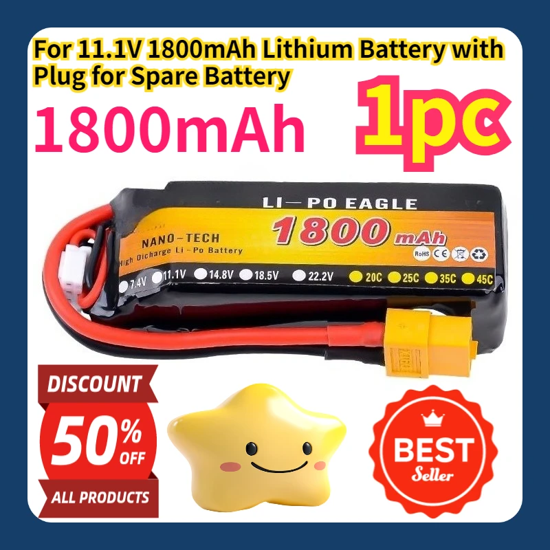 

For 11.1V 1800mAh Lithium Battery with Plug for Spare Battery