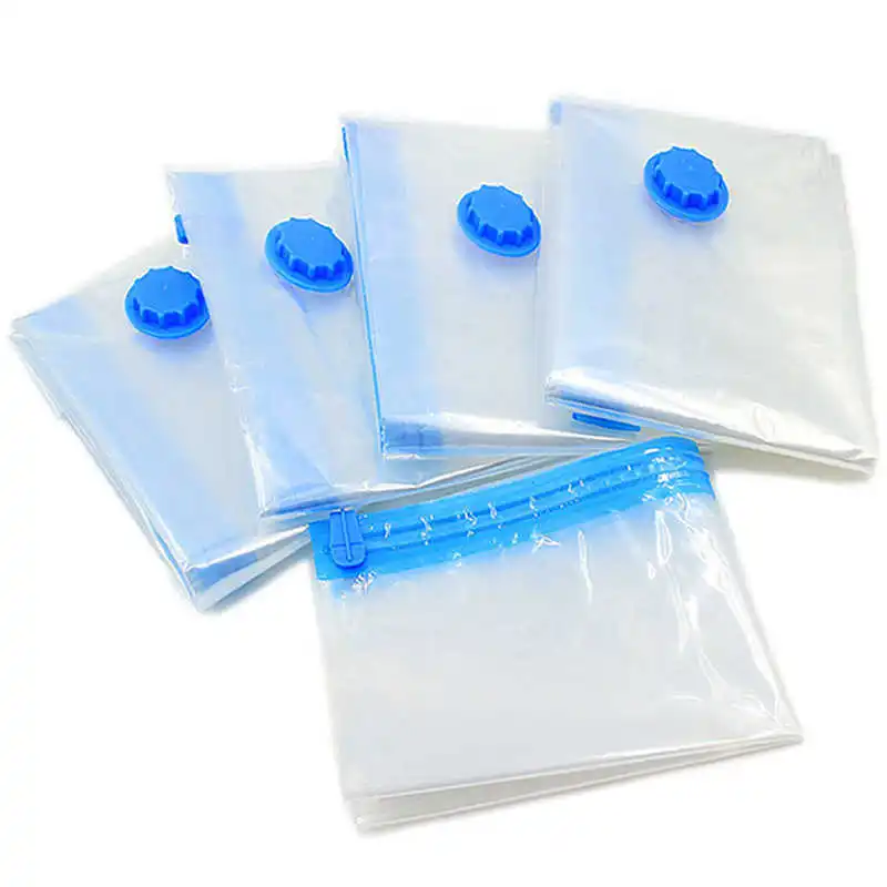 5 PCS Vacuum Compression Bag For Clothes 40x60cm 60x80cm Transparent Folding Wardrobe Under Bed Home Travel Storage Bags