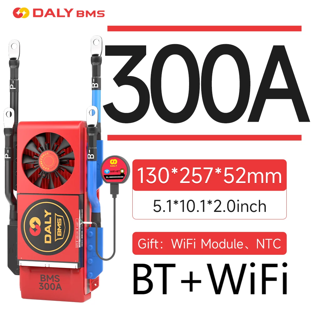 DALY Bluetooth BMS WiFi 300A For energy storage battery pack solar inverter system with passive balancer