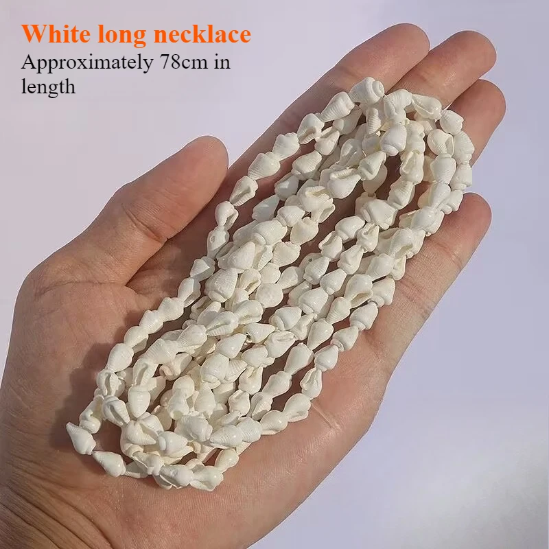 

Длинное женское ожерелье из натуральной ракушки, универсальное простое длинное ожерелье в средиземноморском стиле, летнее, ручной работы, бесплатная доставка