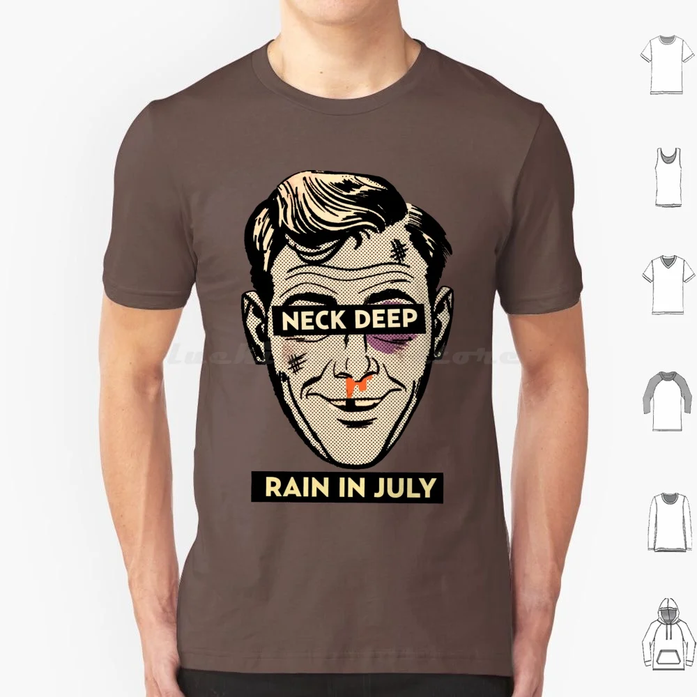 Pescoço chuva profunda em julho t camisa de algodão das mulheres dos homens diy impressão pescoço profundo pop punk chuva em julho pedido legal rosto luta contusão
