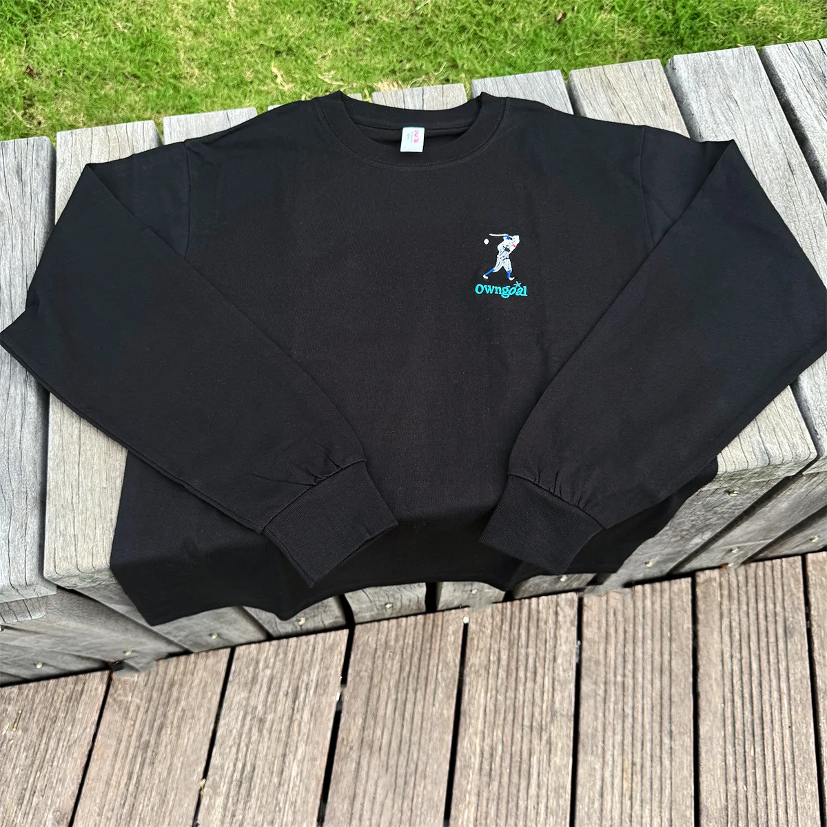 아메리칸 빈티지 야구 스포츠 클럽 자수 긴 소매 100% 코튼 티셔츠 가을 루즈 스트리트 패션 유니섹스 티셔츠