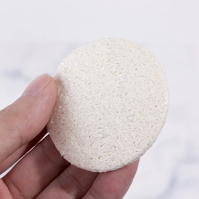 10Pcs Natural Loofah Sponge Exfoliating Face Cleansing Pads Brushes Body Scrubbers Bath Shower SPA Wet Expands Dead Skin Remove