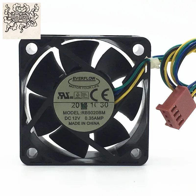 

Ltsf For EVERFLOW RB5020BM DC 12V 0.35A 50x50x20mm 4-Wire Server Cooling Fan
