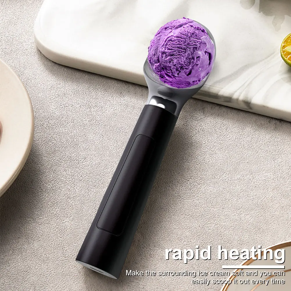 Ложка для мороженого с подогревом, перезаряжаемая электрическая ложка для мороженого для твердого мороженого, легкая для пожилых людей и детей