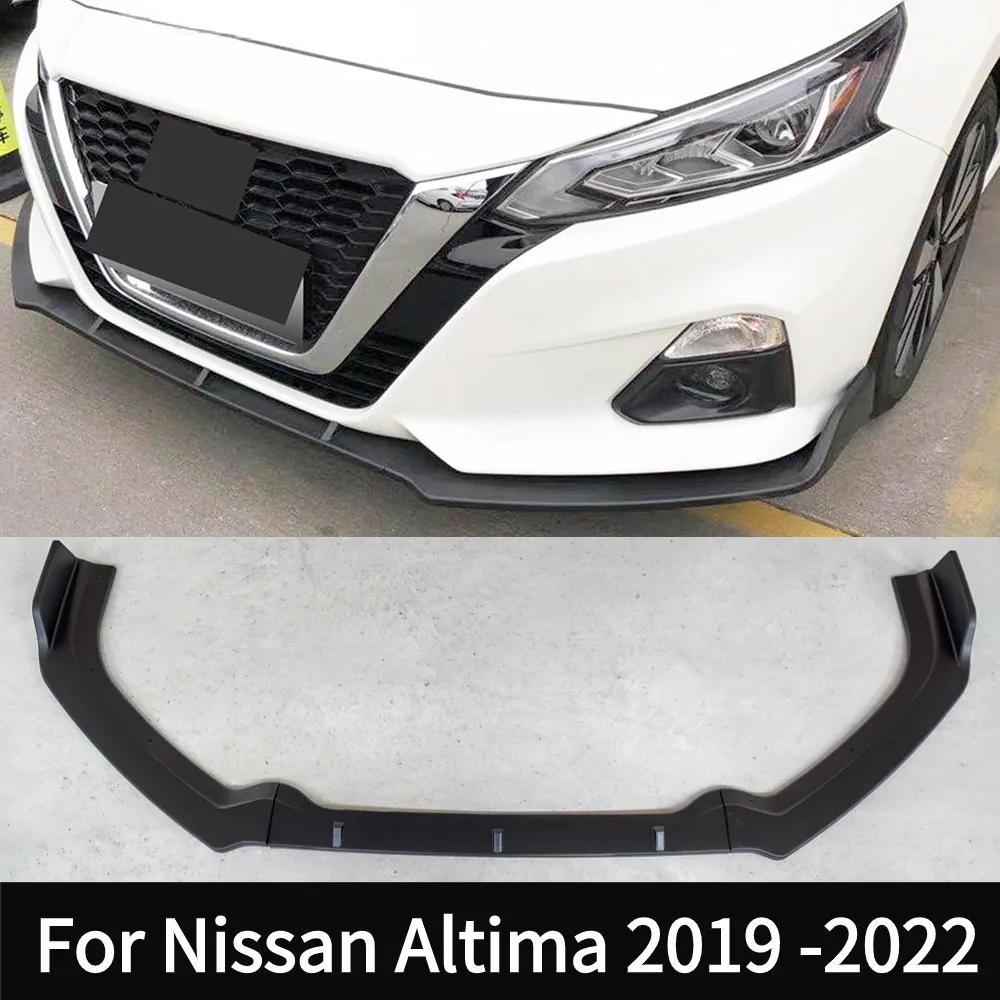 For Nissan Altima 2019-2022 Car AccessoryHTTYYX Gloss Black Front Bumper Splitter Lip Diffuser Spoiler Guard Body Kit