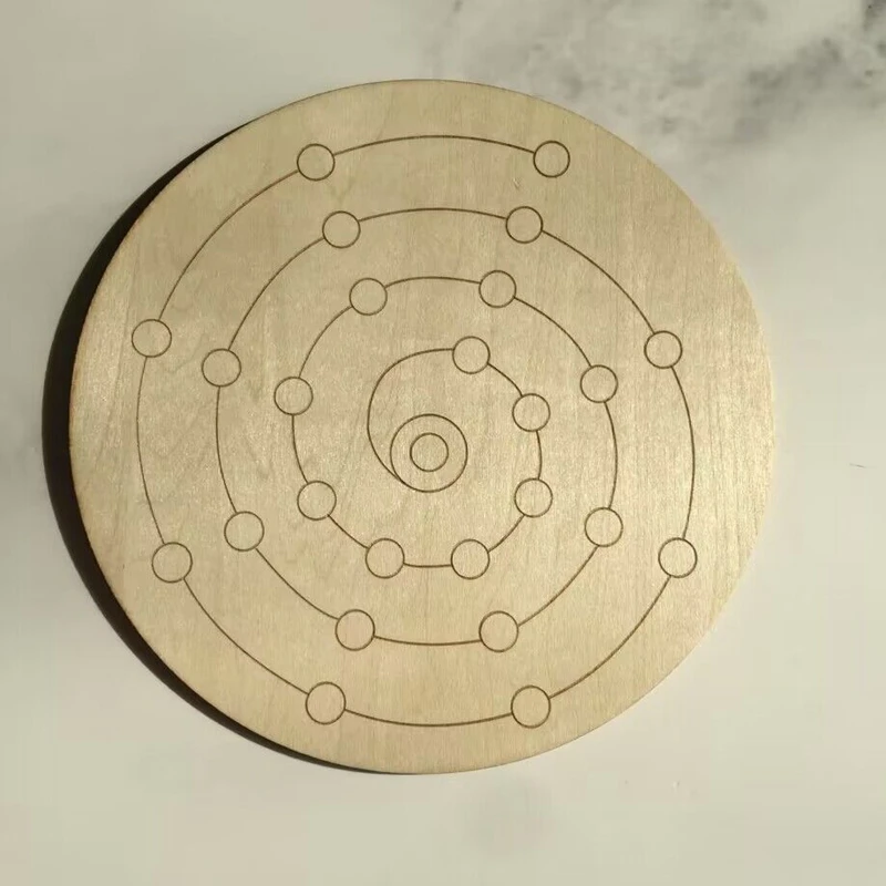 10pcs Wooden Crystal Grid Plate Metaphysical and Spiritual Use Sacred Geometry Crystal Grid Board
