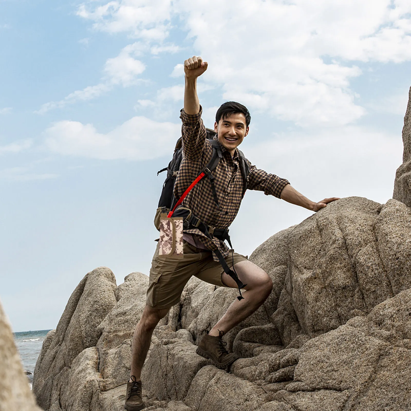 

Outdoor Wallet Portable Bag Holder Cards Storage Case Keychain Camouflage Pouch Nylon Durable Premium Material Practical Use