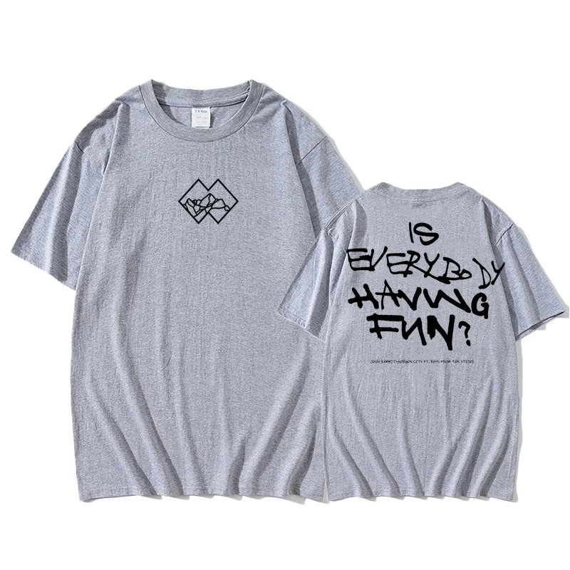 John Summit 2025 New SummerT-shirt 100%Cotton Hip Hop Tshirts Sleeve Male Printing Punk T Shirt Gothic Streetwear O-neck Tops