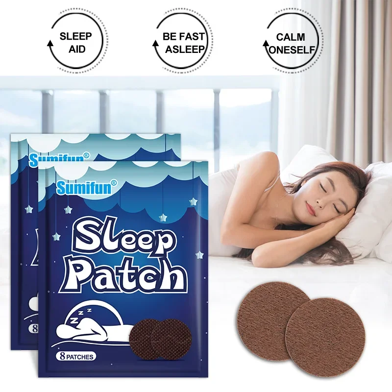 8PCS Improve Sleep Patch Anxiety Relieve Headache Stress Plaster Improve Insomnia Quality Body Relax Sticker Easy-Sleeping Paste