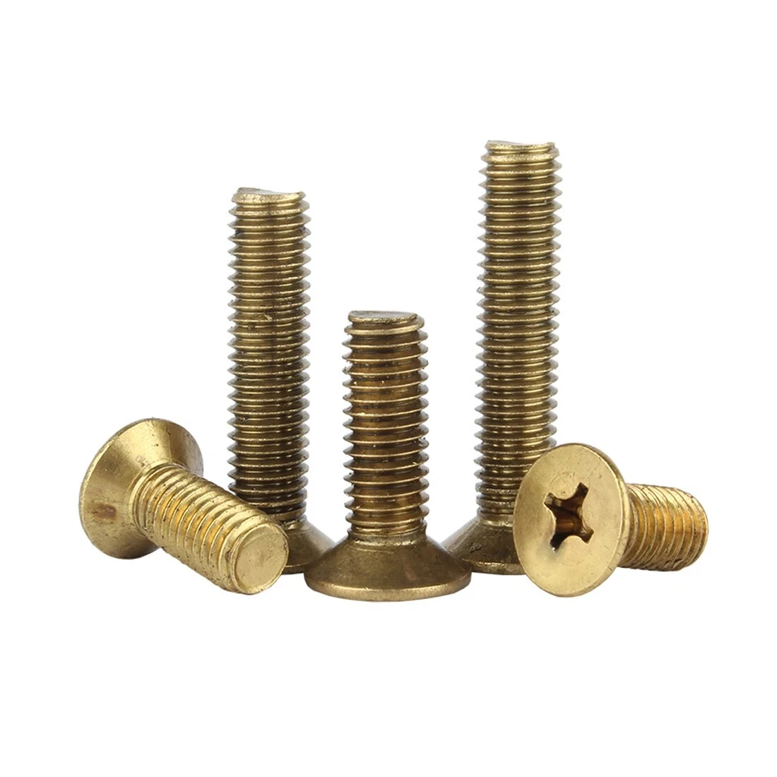 1~100pcs Brass Flat Phillips Machine Screws M2 M2.5 M3 M4 M5 M6 M8 M10 M12 Countersunk Bolt Length 4mm To 70mm