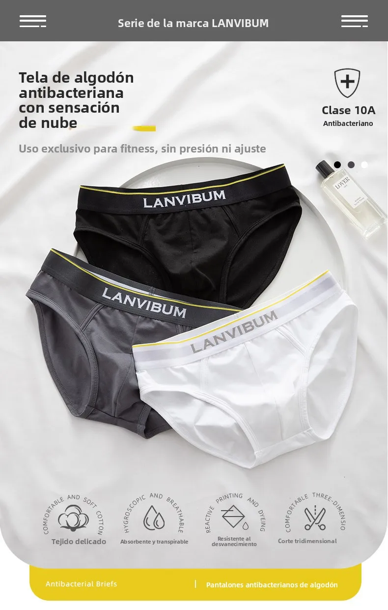 Calzoncillos Triangulares de Cintura Baja, Ropa Interior Deportiva Cómoda y Transpirable para Hombre, Nuevo Modelo Moderno, D...