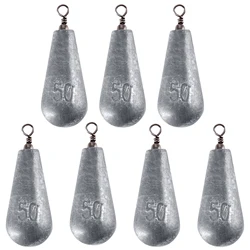 5/10pcs Fishing Weight Sinker 5g-100g Teardrop Shape for Saltwater Dea Sea Fishing Boat Shore Fishing Ground Sinker Long Casting