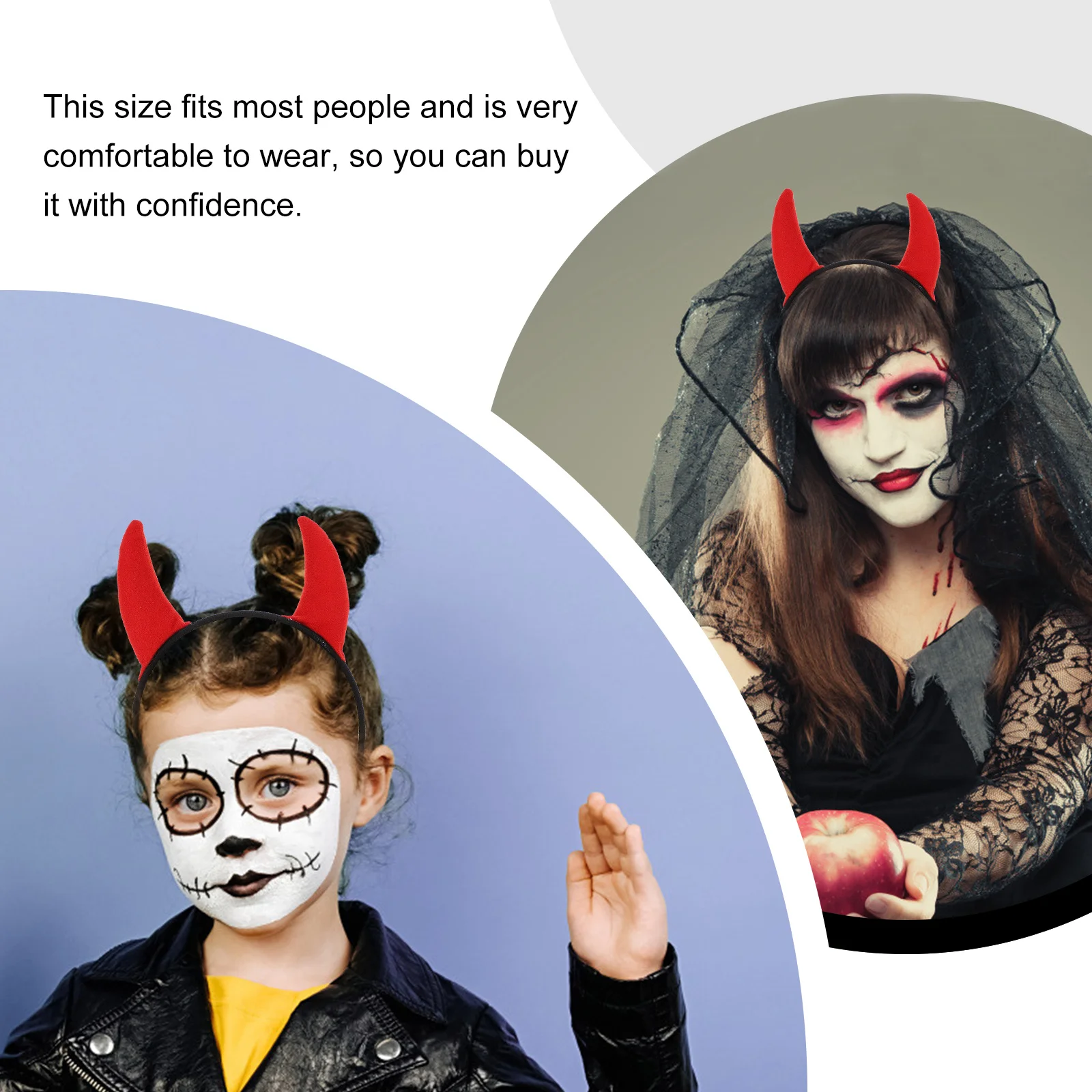 

Cow Horn Headband Red Exquisite Hair Hoop for Halloween Birthday Masquerade Cosplay Party Supply Hair Hoop Horn Headband