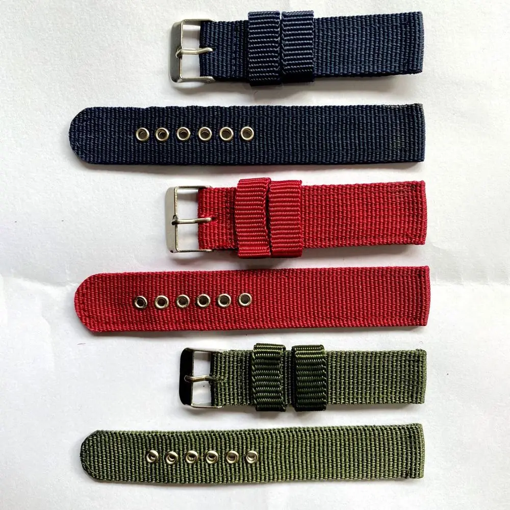 Universal Sports Nylon Canvas Strap Men Women Pin Buckle Replacement Watchband Watch Band Watch Accessories