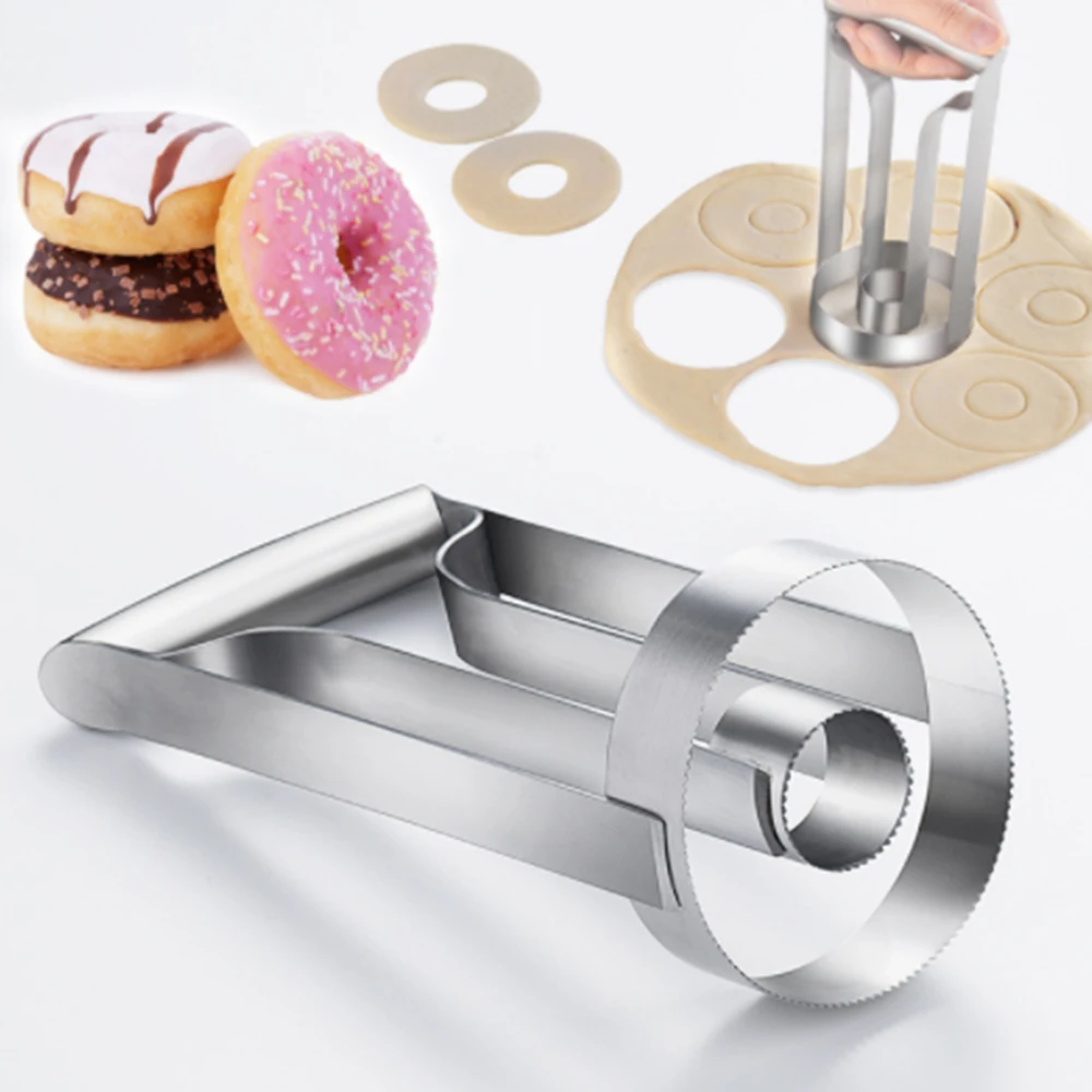 

Doughnut Cake Mold Stainless Steel Donut Cutter Small Biscuit Cutter Baking Dough Tool Dough Mold