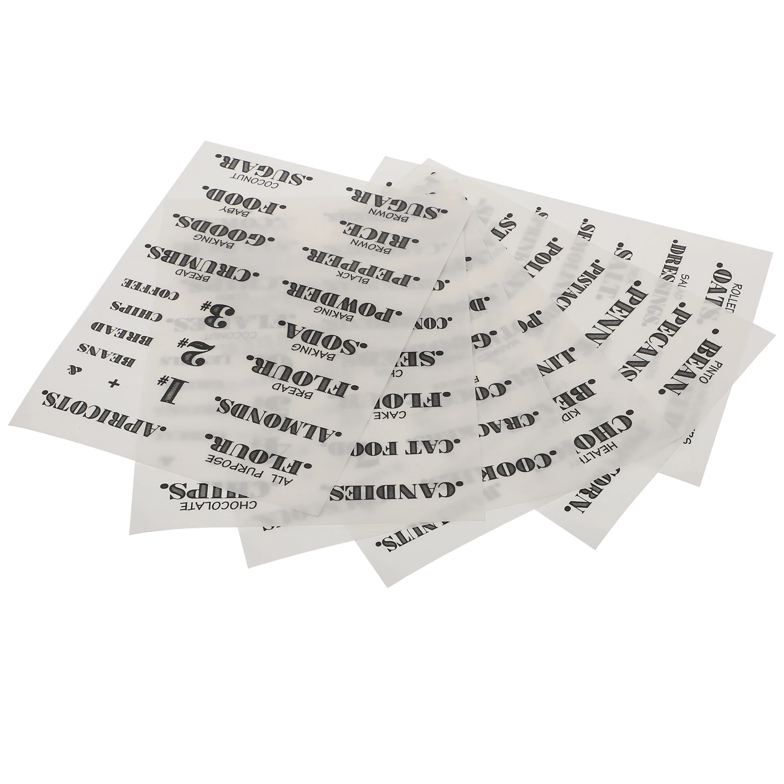 

6 Pcs Self Adhesive Pantry Mark Stickers Kitchen Storage Jar Labels Smooth Surface PVC Food Marked Classified Decorative