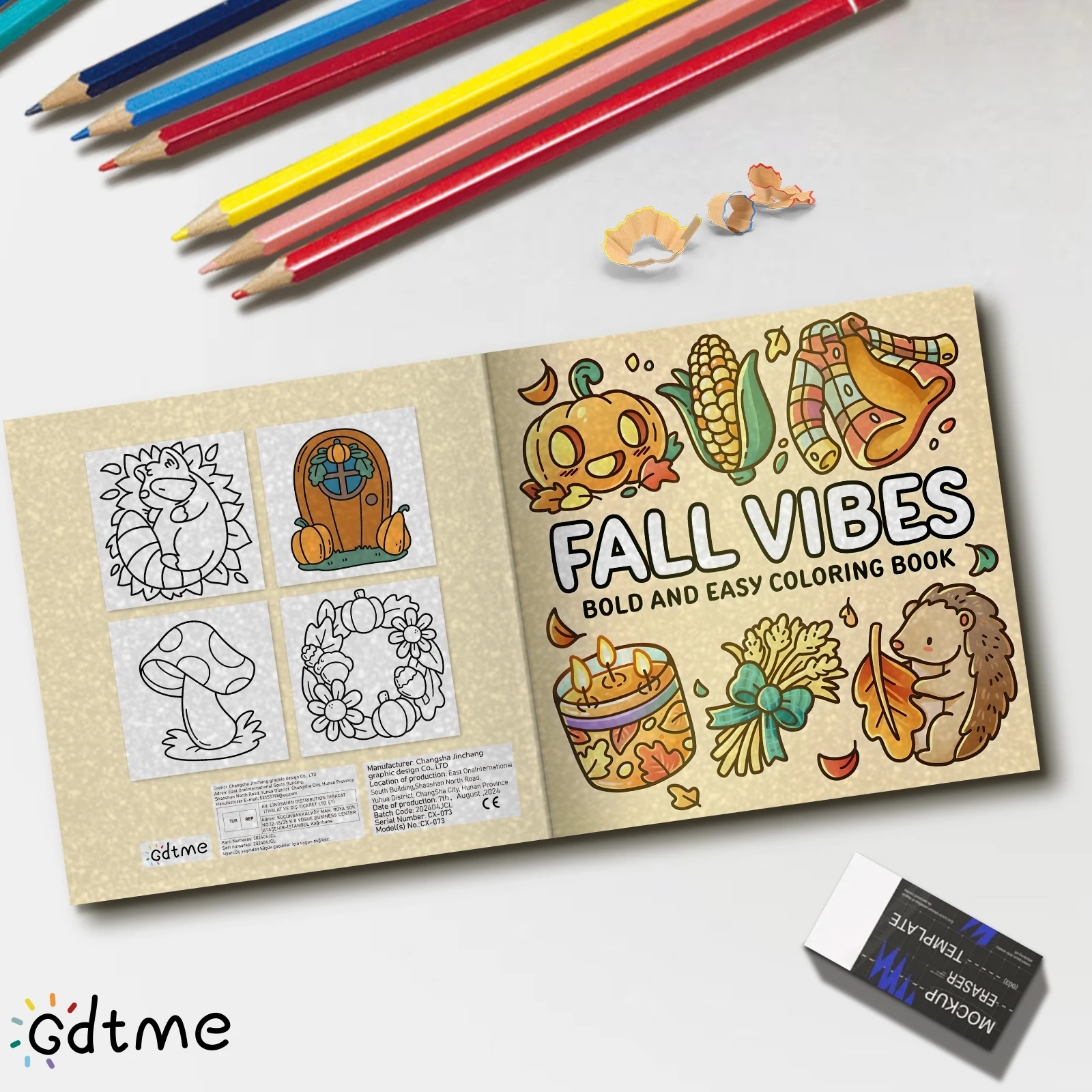 FALL VIBES Bold-easy Patterns Coloring Book for Adults Cute Drawing Book Perfect Gift for Party and Birthday
