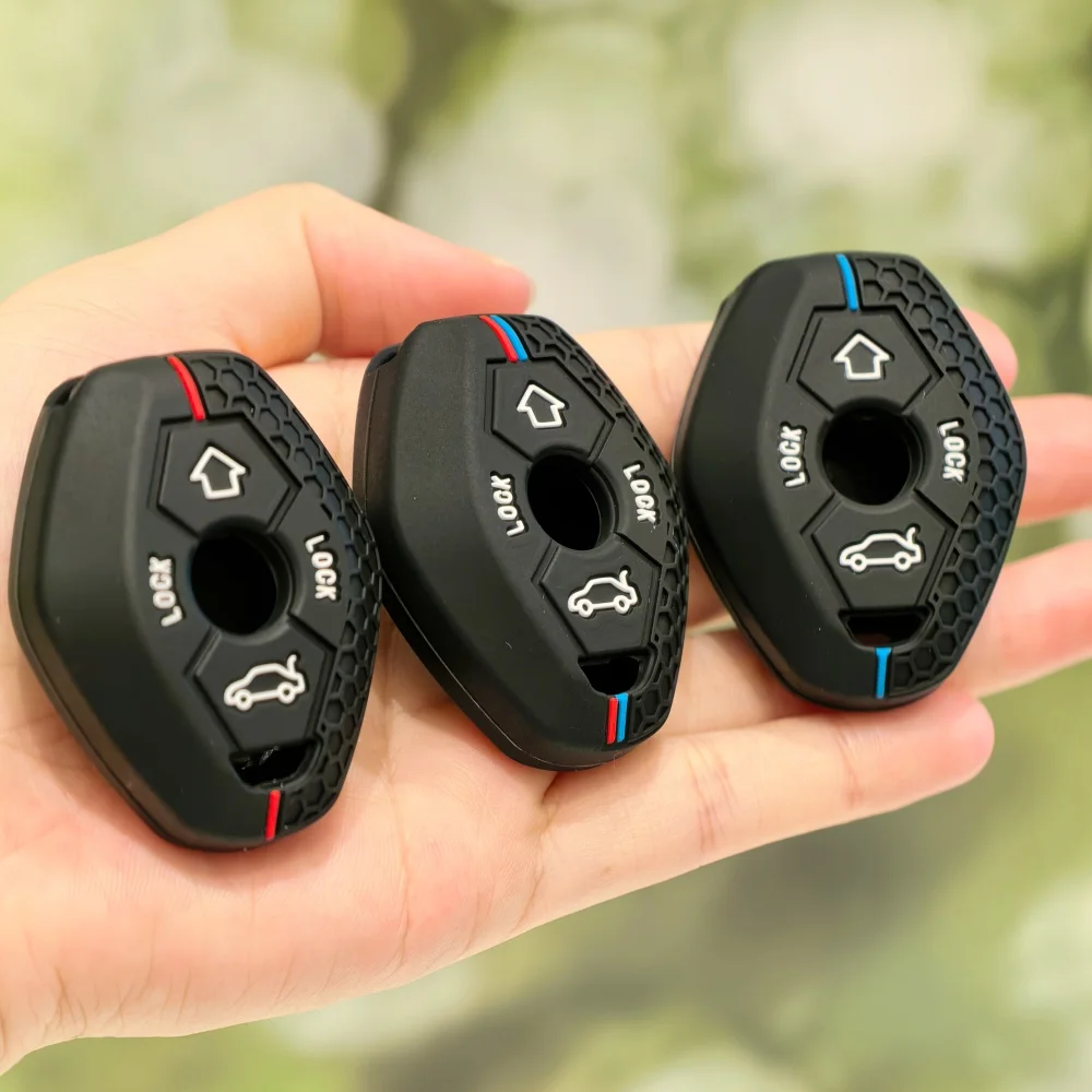 Custodia per chiave a distanza in silicone per chiave per auto per Bmw E46 E39 E53 X5 X3 E83 X3 Serie 7 5 3 330i Accessori portachiavi