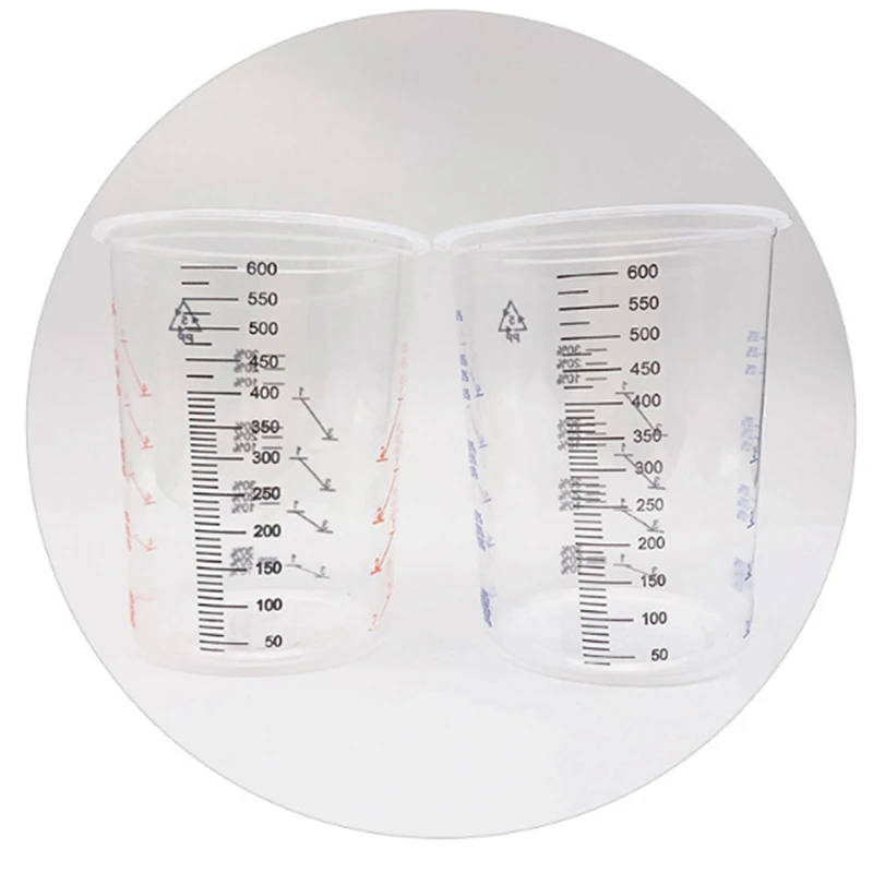 50 Plastic Paint Mixing Cups 600Ml Mixing Container For Precise Mixing Of Paint And Liquid (Random Color)