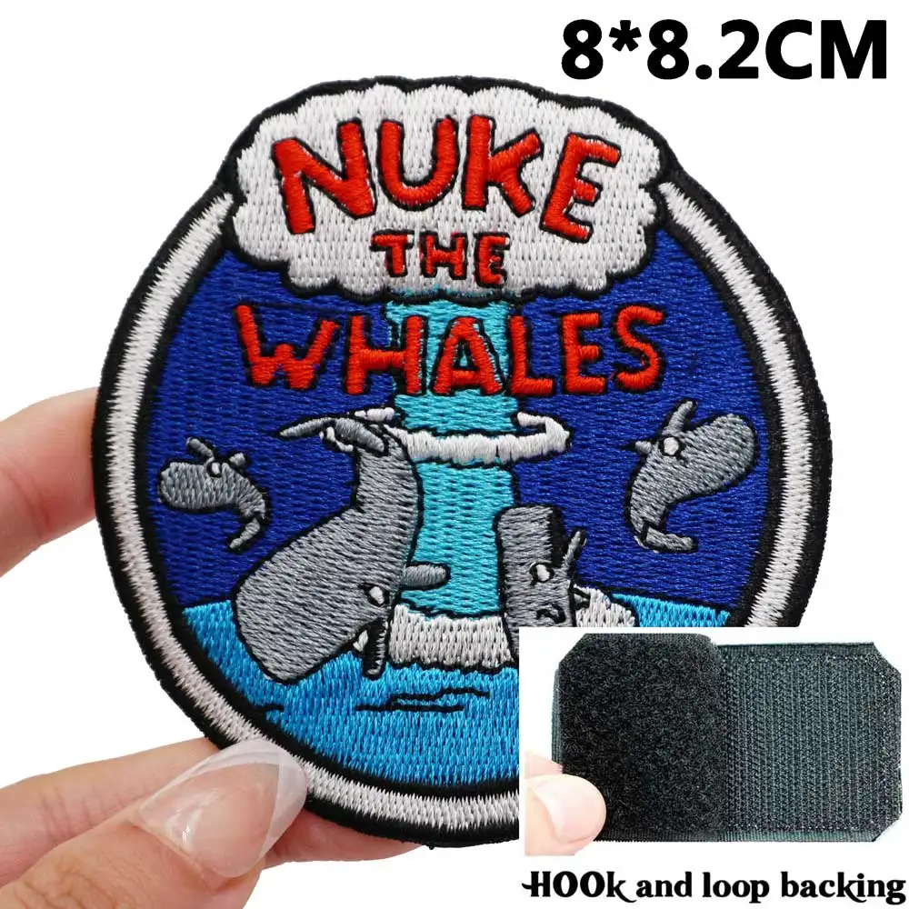 nuke the wales Tactical Embroidery Patches with hook Backing for Backpacks Clothing military Accessories