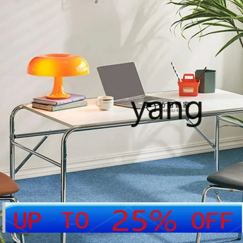 

Ltt Light Luxury Home Desk Modern Simple Computer Desk Stainless Steel Dining Table