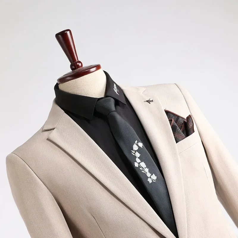 (42) Customized New Men's Korean Style Slim and Fashionable Wedding Suits