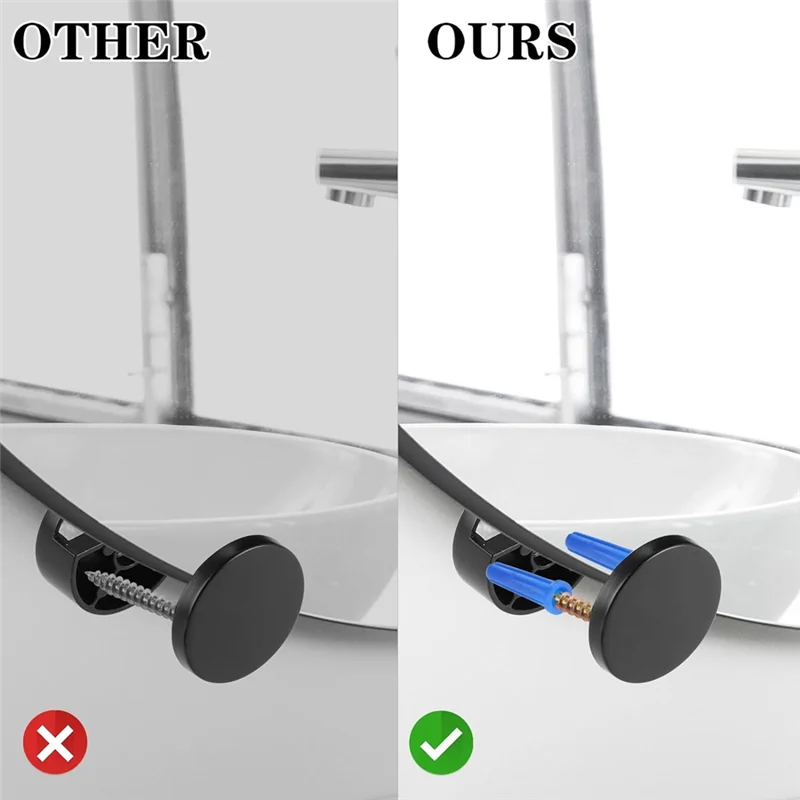 Matériel de montage de miroir, 4 pièces, supports réglables sans cadre, Kit de fixation de miroir suspendu avec ancres à vis de service