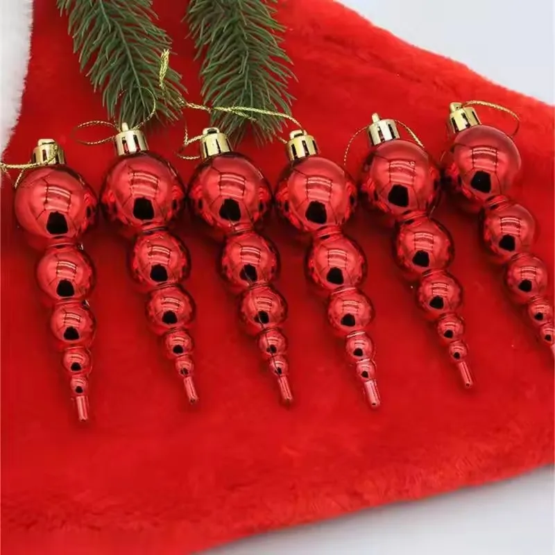 

2025 New 6pcs Multiple-Color Christmas Decoration Christmas Tree Pendant Ornaments Props For Christmas Decor Gifts