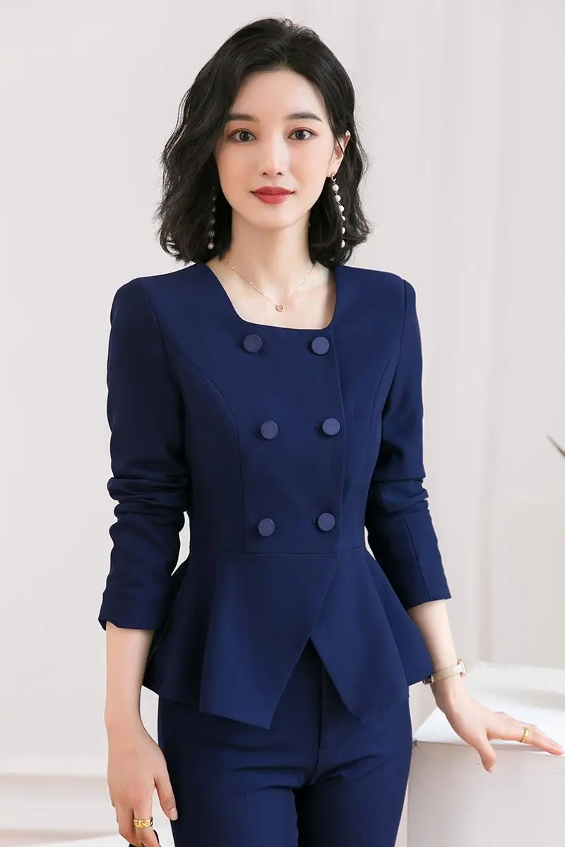 Fall OL Temperament Skirt Set Women Elegant Office Square Collar Blazer + High Waist Skirt High Quality Workwear 2 Piece Suit