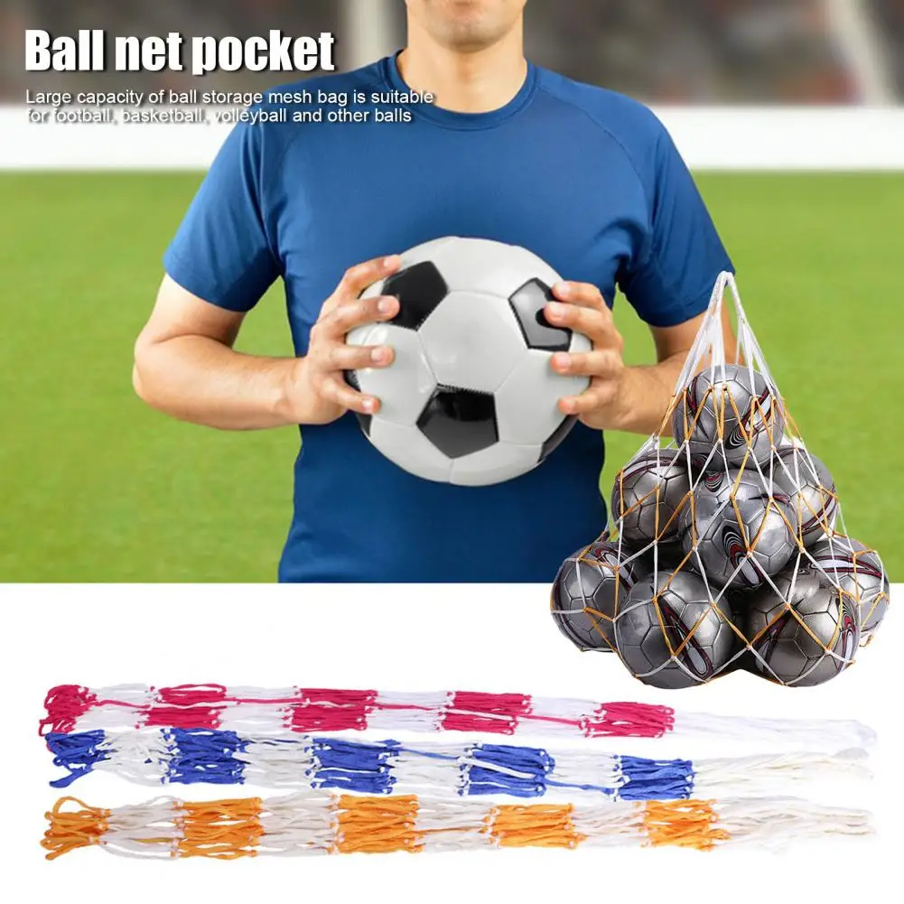 Large Mesh Ball Bag Drawstring Soccer Ball Bag Heavy Duty Sports Net Sack Ball Storage Bag For Soccer Basketball Volleyball