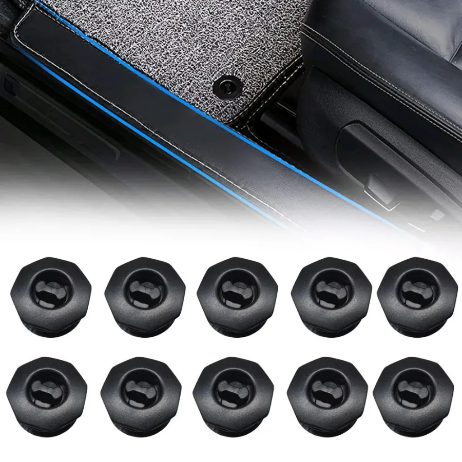 

10pcs Car Mat Retainer Carpet Buckle Twist Plastic Clip Dual Layer Fixing Mounting Fixing Grip Clamps Anti-Slip Floor Holders