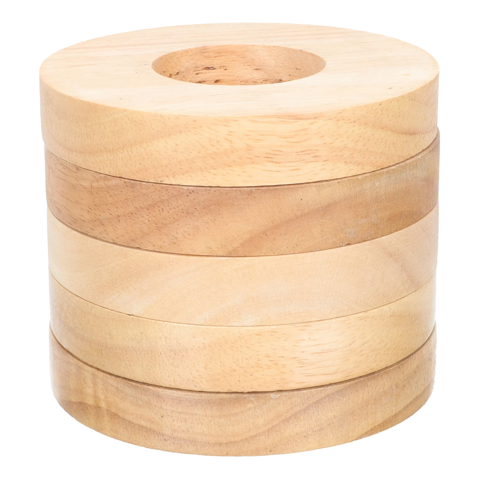 

5Pcs Solid Wood Lamp Base Exquisite Workmanship Smooth Finish Round Table Lamp Accessory for Bedroom Living Room Study Office