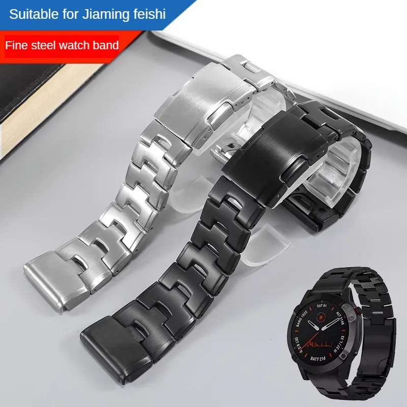 Substitute Flying Endurance Fenix7/7X/FOrerunner935 MARQ Racing Series Flat Interface Stainless Steel Quick release Watch Strap.