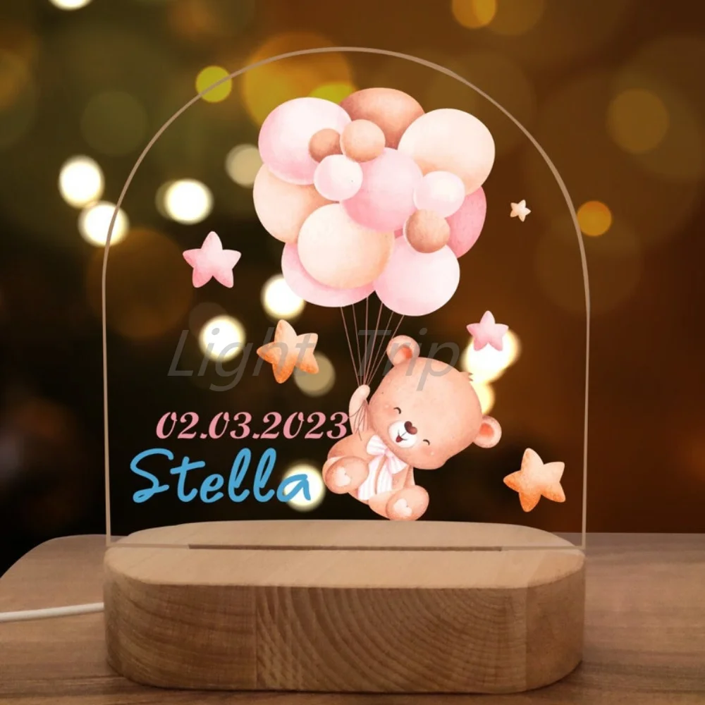 Night light personalized Safari  Baby gift birth  Night light baby  Birth gift baby Perfect Birthday Gift for Girls Boys