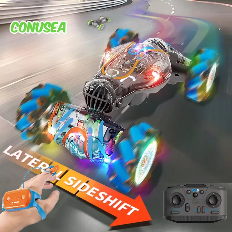 

Rc Drift Car 4Wd 2.4G Remote Control Car Twist Stunt Vehicle Toy Spray Watch Gesture Light Music Children's Toy for Boy Kids