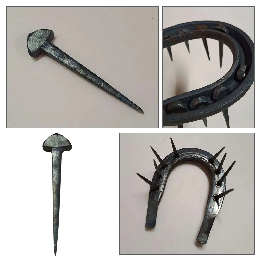 Ferramentas Farrier para cavalos, equipamento portátil de ferradura para unhas, pastilhas de freio traseiro de ferro dobrado