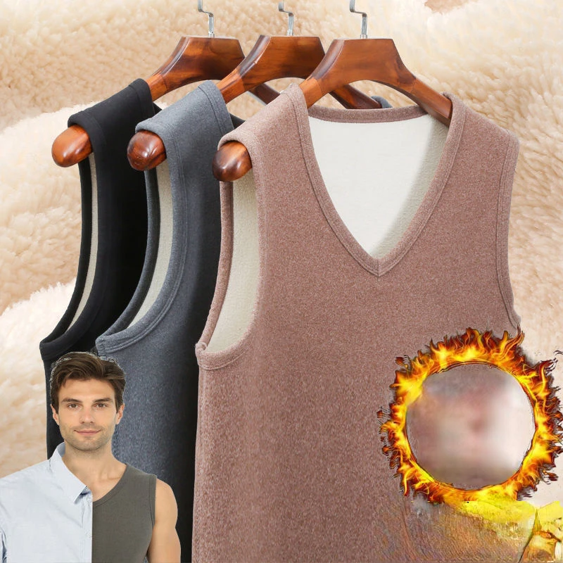 

2023 Men Winter Thermal Underwear Tops Body Sleeveless Vest Invisible Thermo Warmer Slimming Sleeveless Waistcoat Male W17