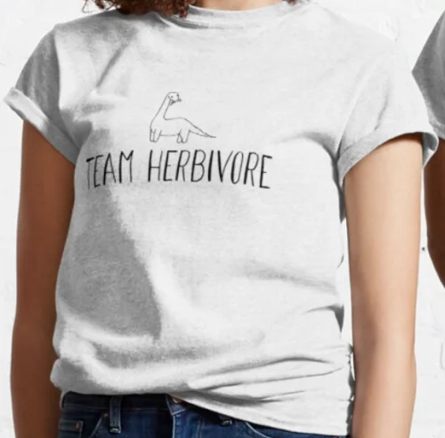 Camiseta del equipo Herbivore, camisa vegana, 100% algodón